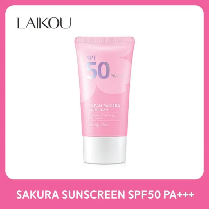 Laikou Japan Sakura Face Sunscreen with SPF 50 PA+++ 50gm — OG Carecraft luxury skincare